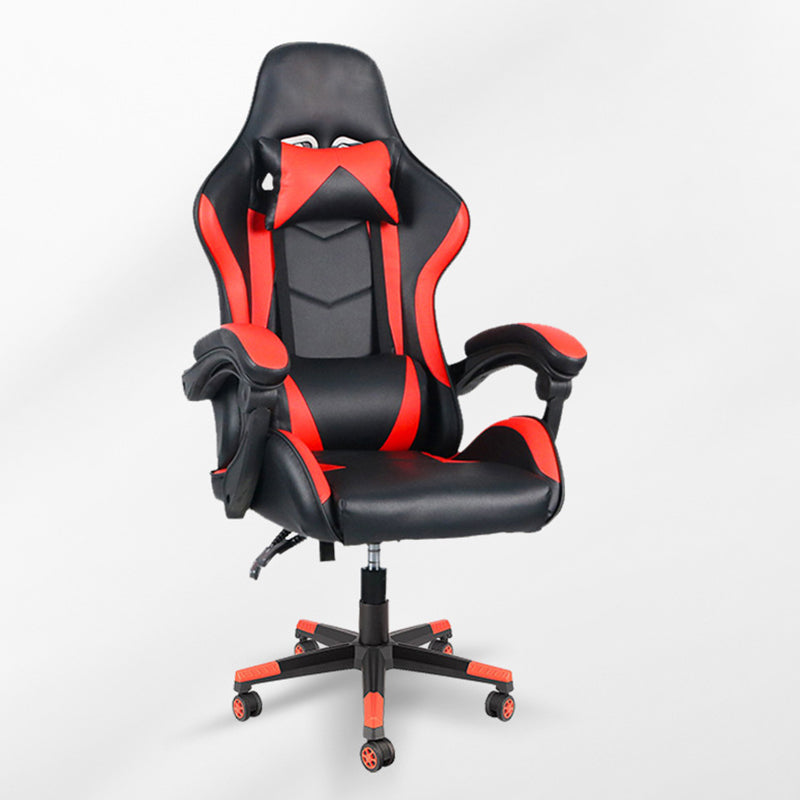 Sedia da scrivania moderna Sedia da gioco ergonomica in pelle Sedia con schienale alto con ruote