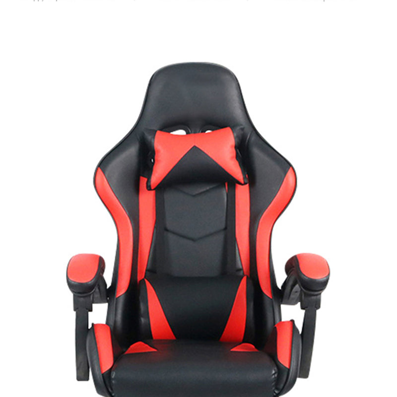Sedia da scrivania moderna Sedia da gioco ergonomica in pelle Sedia con schienale alto con ruote