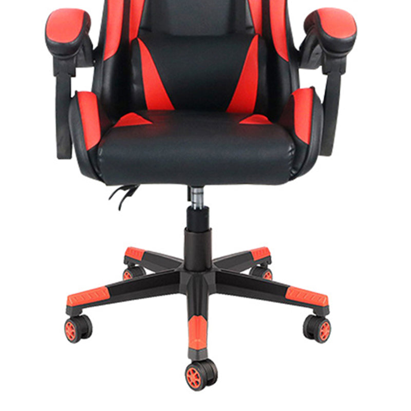 Sedia da scrivania moderna Sedia da gioco ergonomica in pelle Sedia con schienale alto con ruote