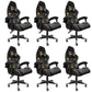 Sedia da scrivania moderna Sedia da gioco ergonomica in pelle Sedia con schienale alto con ruote