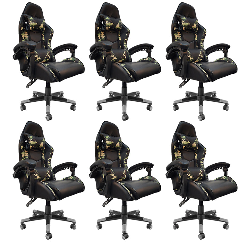 Sedia da scrivania moderna Sedia da gioco ergonomica in pelle Sedia con schienale alto con ruote