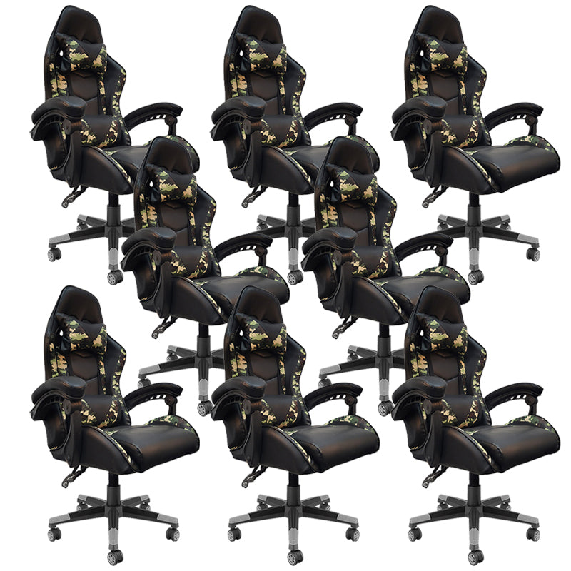Sedia da scrivania moderna Sedia da gioco ergonomica in pelle Sedia con schienale alto con ruote
