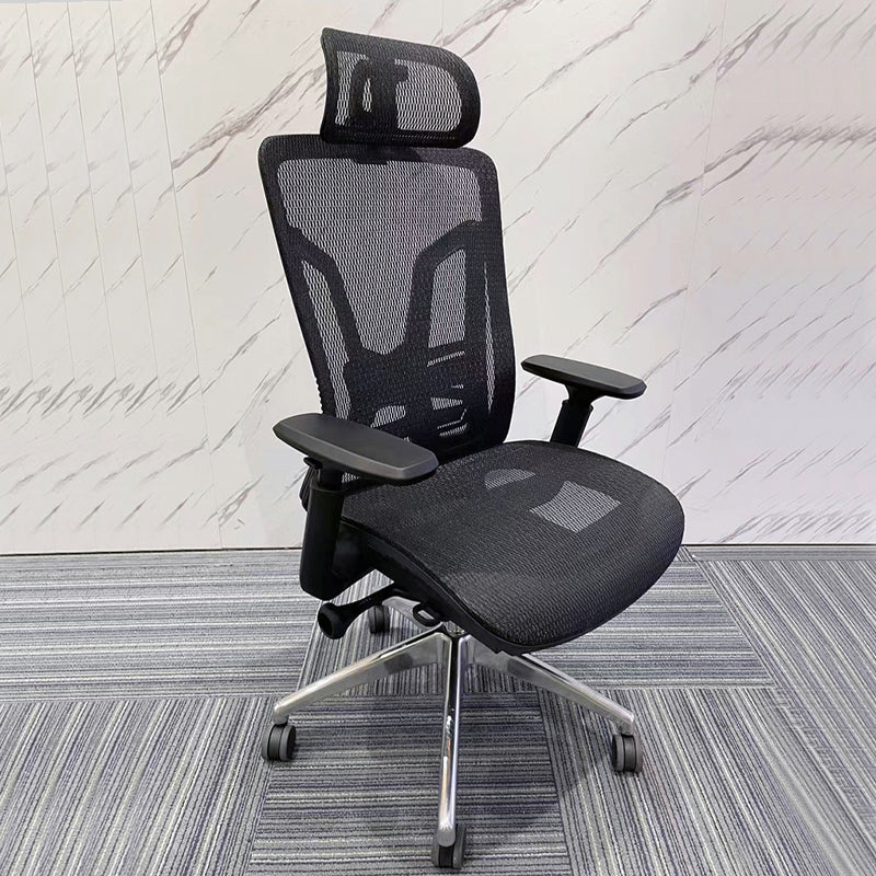 Ergonomic Adjustable Mesh Office Chair Adjustable Arms Swivel Chair Black 1 Piece Clearhalo 'furn' 'furn_office_chair' 'Furniture' 'Office Chairs' 'Office Furniture' 'office_chair' 6370131