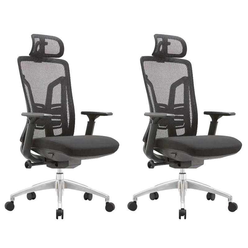 Ergonomic Adjustable Mesh Office Chair Adjustable Arms Swivel Chair Black 2 Piece Set Clearhalo 'furn' 'furn_office_chair' 'Furniture' 'Office Chairs' 'Office Furniture' 'office_chair' 6370132