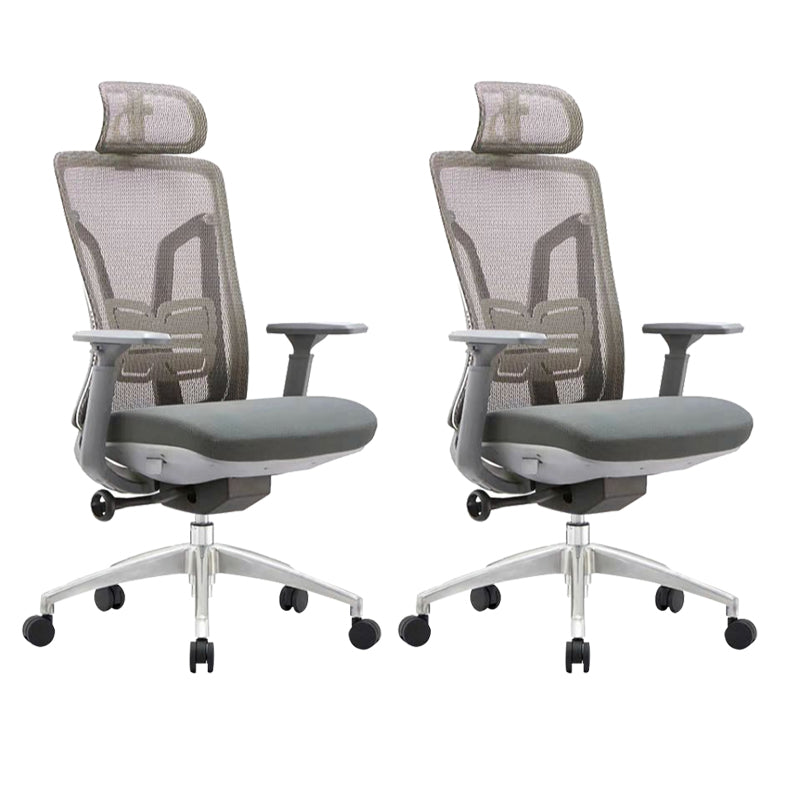 Ergonomic Adjustable Mesh Office Chair Adjustable Arms Swivel Chair Grey 2 Piece Set Clearhalo 'furn' 'furn_office_chair' 'Furniture' 'Office Chairs' 'Office Furniture' 'office_chair' 6370142