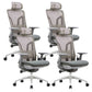 Ergonomic Adjustable Mesh Office Chair Adjustable Arms Swivel Chair Grey 4 Piece Set Clearhalo 'furn' 'furn_office_chair' 'Furniture' 'Office Chairs' 'Office Furniture' 'office_chair' 6370143