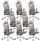 Ergonomic Adjustable Mesh Office Chair Adjustable Arms Swivel Chair Grey 8 Piece Set Clearhalo 'furn' 'furn_office_chair' 'Furniture' 'Office Chairs' 'Office Furniture' 'office_chair' 6370145