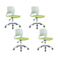 Modern Desk Chair Office Armless Chair Conference Chair with Wheels 4 Piece Set Metal Clearhalo 'furn' 'furn_office_chair' 'Furniture' 'Office Chairs' 'Office Furniture' 'office_chair' 6370151