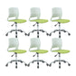 Modern Desk Chair Office Armless Chair Conference Chair with Wheels 6 Piece Set Metal Clearhalo 'furn' 'furn_office_chair' 'Furniture' 'Office Chairs' 'Office Furniture' 'office_chair' 6370154