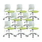 Modern Desk Chair Office Armless Chair Conference Chair with Wheels 8 Piece Set Metal Clearhalo 'furn' 'furn_office_chair' 'Furniture' 'Office Chairs' 'Office Furniture' 'office_chair' 6370156