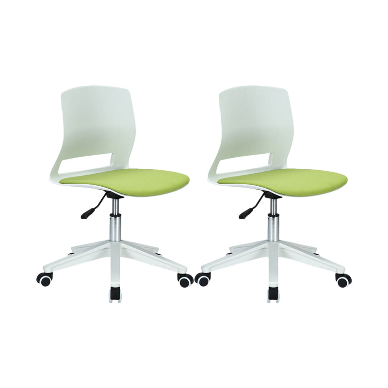 Modern Desk Chair Office Armless Chair Conference Chair with Wheels 2 Piece Set Nylon Clearhalo 'furn' 'furn_office_chair' 'Furniture' 'Office Chairs' 'Office Furniture' 'office_chair' 6370159