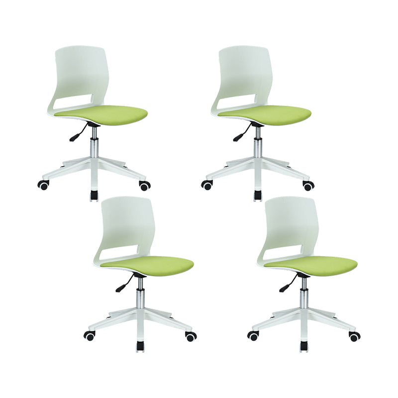Modern Desk Chair Office Armless Chair Conference Chair with Wheels 4 Piece Set Nylon Clearhalo 'furn' 'furn_office_chair' 'Furniture' 'Office Chairs' 'Office Furniture' 'office_chair' 6370161