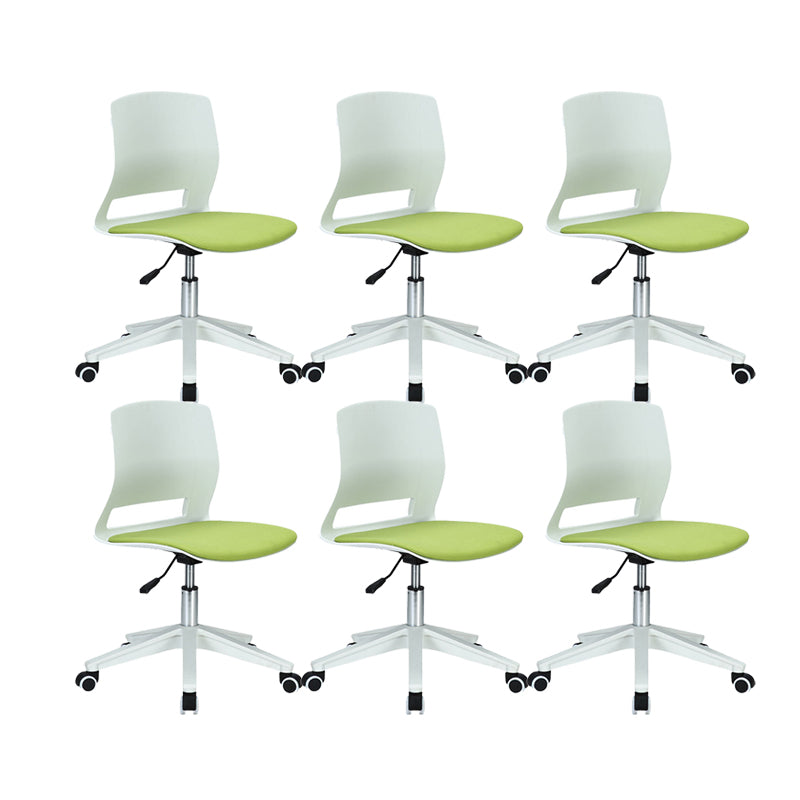 Modern Desk Chair Office Armless Chair Conference Chair with Wheels 6 Piece Set Nylon Clearhalo 'furn' 'furn_office_chair' 'Furniture' 'Office Chairs' 'Office Furniture' 'office_chair' 6370163