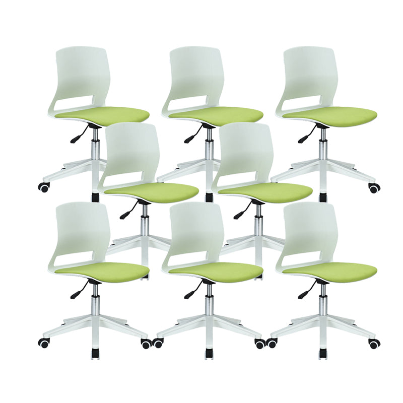 Modern Desk Chair Office Armless Chair Conference Chair with Wheels 8 Piece Set Nylon Clearhalo 'furn' 'furn_office_chair' 'Furniture' 'Office Chairs' 'Office Furniture' 'office_chair' 6370165