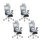 Modern Desk Chair Mesh Office Chair Adjustable Chair with Wheels Grey 4 Piece Set Clearhalo 'furn' 'furn_office_chair' 'Furniture' 'Office Chairs' 'Office Furniture' 'office_chair' 6370173