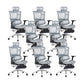 Modern Desk Chair Mesh Office Chair Adjustable Chair with Wheels Grey 8 Piece Set Clearhalo 'furn' 'furn_office_chair' 'Furniture' 'Office Chairs' 'Office Furniture' 'office_chair' 6370176