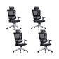 Modern Desk Chair Mesh Office Chair Adjustable Chair with Wheels Black 4 Piece Set Clearhalo 'furn' 'furn_office_chair' 'Furniture' 'Office Chairs' 'Office Furniture' 'office_chair' 6370181