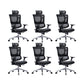 Modern Desk Chair Mesh Office Chair Adjustable Chair with Wheels Black 6 Piece Set Clearhalo 'furn' 'furn_office_chair' 'Furniture' 'Office Chairs' 'Office Furniture' 'office_chair' 6370183
