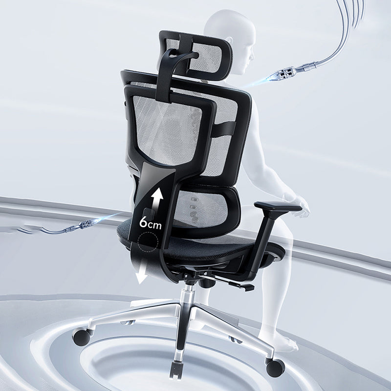Modern Desk Chair Mesh Office Chair Adjustable Chair with Wheels Clearhalo 'furn' 'furn_office_chair' 'Furniture' 'Office Chairs' 'Office Furniture' 'office_chair' 6370187