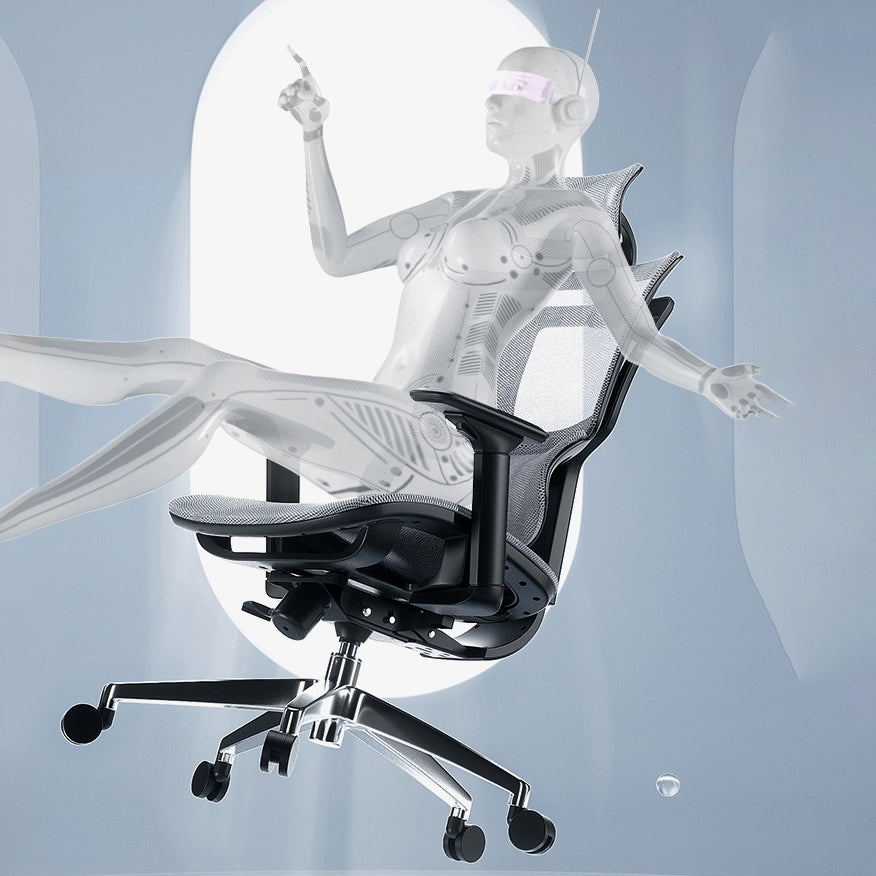 Modern Desk Chair Mesh Office Chair Adjustable Chair with Wheels Clearhalo 'furn' 'furn_office_chair' 'Furniture' 'Office Chairs' 'Office Furniture' 'office_chair' 6370188