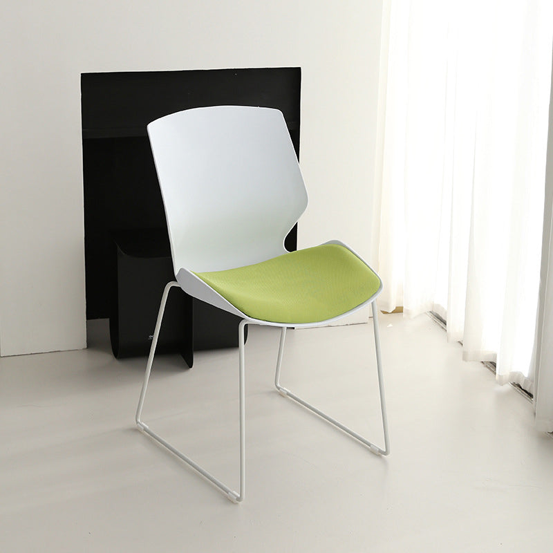 19" Wide Contemporary Desk Chair White No Wheels Office Chair Clearhalo 'furn' 'furn_office_chair' 'Furniture' 'Office Chairs' 'Office Furniture' 'office_chair' 6370215