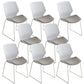 19" Wide Contemporary Desk Chair White No Wheels Office Chair Gray 8 Piece Set Clearhalo 'furn' 'furn_office_chair' 'Furniture' 'Office Chairs' 'Office Furniture' 'office_chair' 6370218