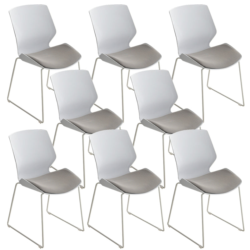 19" Wide Contemporary Desk Chair White No Wheels Office Chair Gray 8 Piece Set Clearhalo 'furn' 'furn_office_chair' 'Furniture' 'Office Chairs' 'Office Furniture' 'office_chair' 6370218