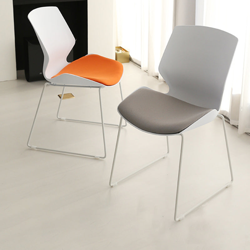 19" Wide Contemporary Desk Chair White No Wheels Office Chair Clearhalo 'furn' 'furn_office_chair' 'Furniture' 'Office Chairs' 'Office Furniture' 'office_chair' 6370219