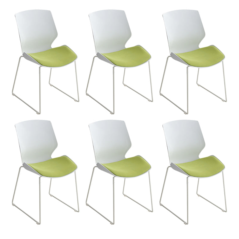 19" Wide Contemporary Desk Chair White No Wheels Office Chair Green 6 Piece Set Clearhalo 'furn' 'furn_office_chair' 'Furniture' 'Office Chairs' 'Office Furniture' 'office_chair' 6370220