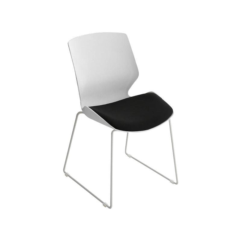 19" Wide Contemporary Desk Chair White No Wheels Office Chair Clearhalo 'furn' 'furn_office_chair' 'Furniture' 'Office Chairs' 'Office Furniture' 'office_chair' 6370221