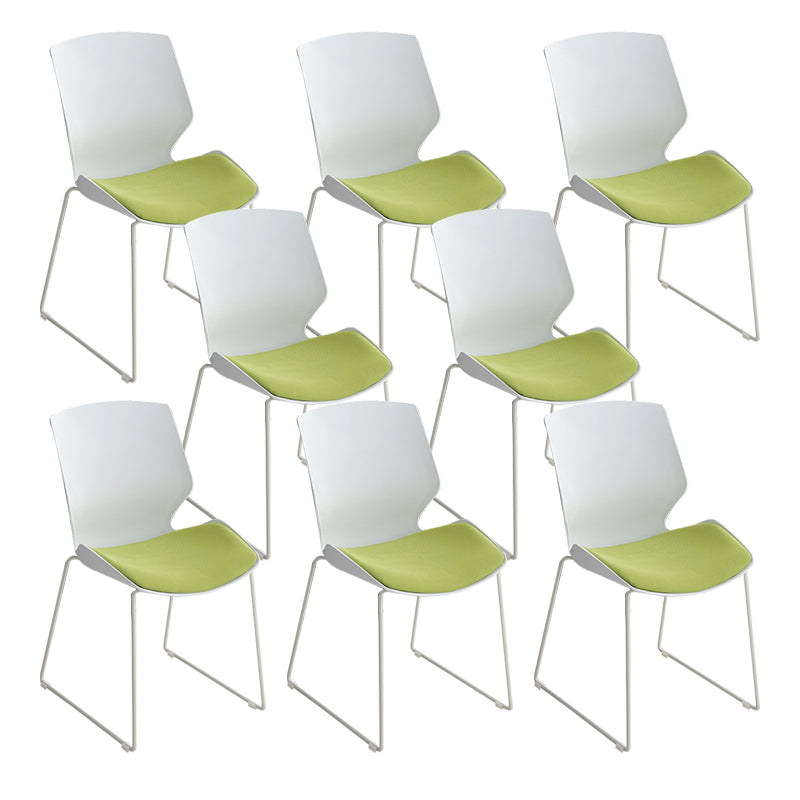 19" Wide Contemporary Desk Chair White No Wheels Office Chair Green 8 Piece Set Clearhalo 'furn' 'furn_office_chair' 'Furniture' 'Office Chairs' 'Office Furniture' 'office_chair' 6370222