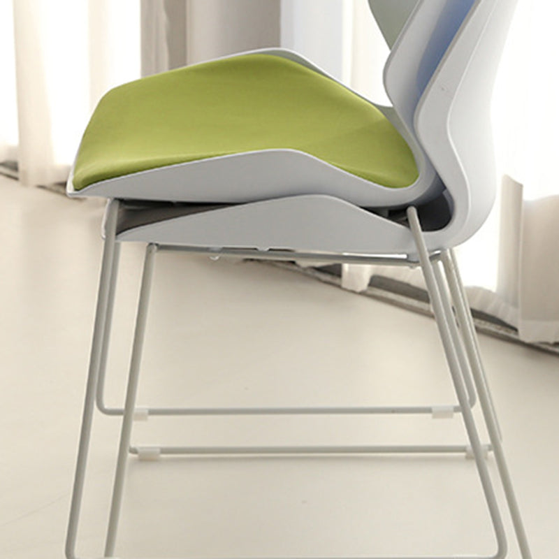 19" Wide Contemporary Desk Chair White No Wheels Office Chair Clearhalo 'furn' 'furn_office_chair' 'Furniture' 'Office Chairs' 'Office Furniture' 'office_chair' 6370223