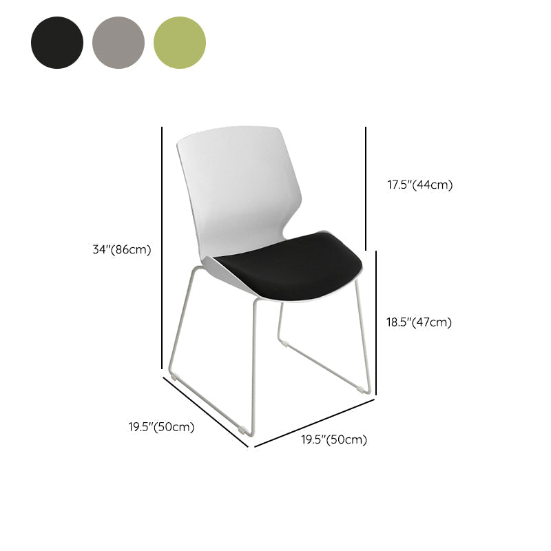 19" Wide Contemporary Desk Chair White No Wheels Office Chair Clearhalo 'furn' 'furn_office_chair' 'Furniture' 'Office Chairs' 'Office Furniture' 'office_chair' 6370227