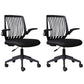 Modern Desk Chair Nylon Computer Chair Mid-Back Chair with Wheels Black 2 Piece Set Clearhalo 'furn' 'furn_office_chair' 'Furniture' 'Office Chairs' 'Office Furniture' 'office_chair' 6370231