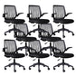 Modern Desk Chair Nylon Computer Chair Mid-Back Chair with Wheels Black 8 Piece Set Clearhalo 'furn' 'furn_office_chair' 'Furniture' 'Office Chairs' 'Office Furniture' 'office_chair' 6370236