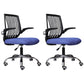 Modern Desk Chair Nylon Computer Chair Mid-Back Chair with Wheels Blue 2 Piece Set Clearhalo 'furn' 'furn_office_chair' 'Furniture' 'Office Chairs' 'Office Furniture' 'office_chair' 6370241