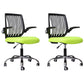 Modern Desk Chair Nylon Computer Chair Mid-Back Chair with Wheels Green 2 Piece Set Clearhalo 'furn' 'furn_office_chair' 'Furniture' 'Office Chairs' 'Office Furniture' 'office_chair' 6370246