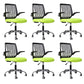 Modern Desk Chair Nylon Computer Chair Mid-Back Chair with Wheels Green 6 Piece Set Clearhalo 'furn' 'furn_office_chair' 'Furniture' 'Office Chairs' 'Office Furniture' 'office_chair' 6370248