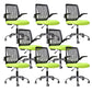 Modern Desk Chair Nylon Computer Chair Mid-Back Chair with Wheels Green 8 Piece Set Clearhalo 'furn' 'furn_office_chair' 'Furniture' 'Office Chairs' 'Office Furniture' 'office_chair' 6370249