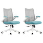 Contemporary Swivel Chair Flip-Up Armrest Mesh Mid-Back Office Chair Gray Blue 2 Piece Set Clearhalo 'furn' 'furn_office_chair' 'Furniture' 'Office Chairs' 'Office Furniture' 'office_chair' 6370269