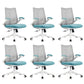 Contemporary Swivel Chair Flip-Up Armrest Mesh Mid-Back Office Chair Gray Blue 6 Piece Set Clearhalo 'furn' 'furn_office_chair' 'Furniture' 'Office Chairs' 'Office Furniture' 'office_chair' 6370271