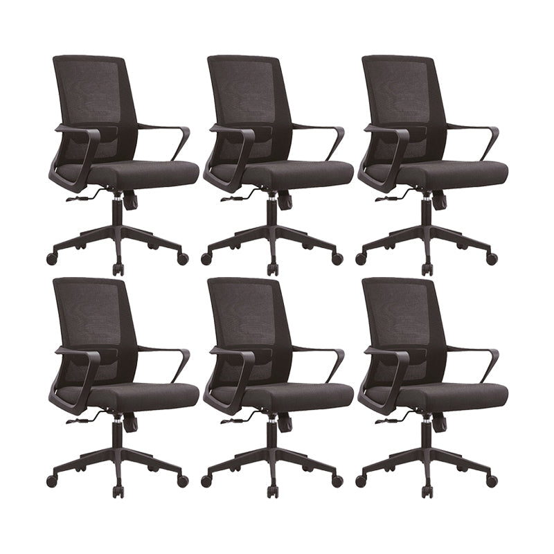 Contemporary Breathable AirGrid Desk Chair Microfiber Conference Arm Chair 6 Piece Set Star Base Without Headrest Clearhalo 'furn' 'furn_office_chair' 'Furniture' 'Office Chairs' 'Office Furniture' 'office_chair' 6370313