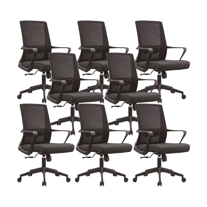 Contemporary Breathable AirGrid Desk Chair Microfiber Conference Arm Chair 8 Piece Set Star Base Without Headrest Clearhalo 'furn' 'furn_office_chair' 'Furniture' 'Office Chairs' 'Office Furniture' 'office_chair' 6370315