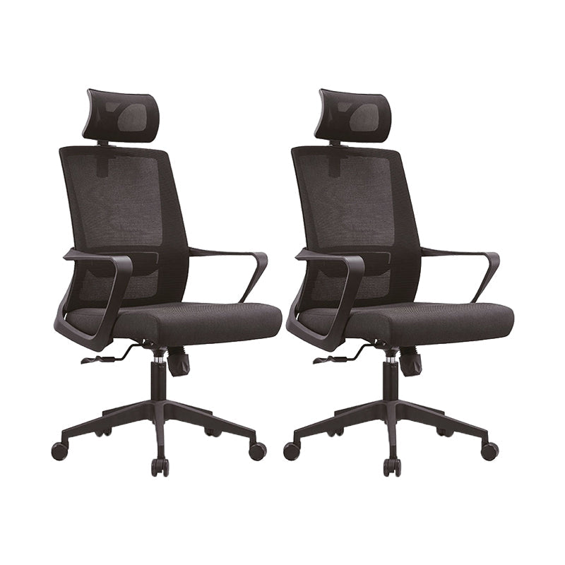 Contemporary Breathable AirGrid Desk Chair Microfiber Conference Arm Chair 2 Piece Set Star Base With Headrest Clearhalo 'furn' 'furn_office_chair' 'Furniture' 'Office Chairs' 'Office Furniture' 'office_chair' 6370317