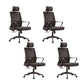 Contemporary Breathable AirGrid Desk Chair Microfiber Conference Arm Chair 4 Piece Set Star Base With Headrest Clearhalo 'furn' 'furn_office_chair' 'Furniture' 'Office Chairs' 'Office Furniture' 'office_chair' 6370318