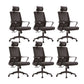 Contemporary Breathable AirGrid Desk Chair Microfiber Conference Arm Chair 6 Piece Set Star Base With Headrest Clearhalo 'furn' 'furn_office_chair' 'Furniture' 'Office Chairs' 'Office Furniture' 'office_chair' 6370319