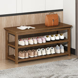 Mid-Century Modern Bench 11.42 Inch Wide Seating Bench with Shoes Storage Clearhalo 'Benches' 'Chairs & Seating' 'furn' 'furn_benches' 'Furniture' 'Living Room Furniture' 6370422