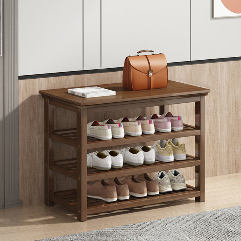 Mid-Century Modern Bench 11.42 Inch Wide Seating Bench with Shoes Storage 23.6"L x 11.4"W x 20.5"H Clearhalo 'Benches' 'Chairs & Seating' 'furn' 'furn_benches' 'Furniture' 'Living Room Furniture' 6370432