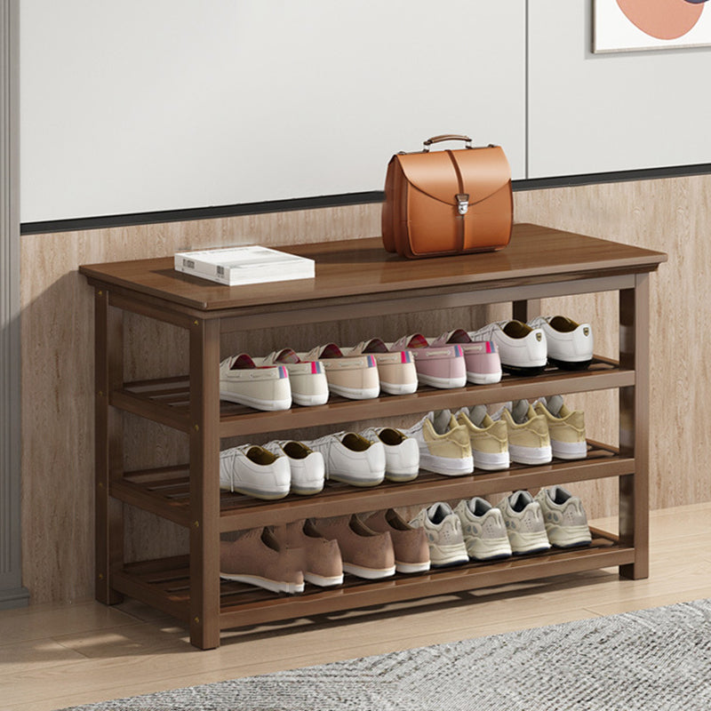 Mid-Century Modern Bench 11.42 Inch Wide Seating Bench with Shoes Storage 31.5"L x 11.4"W x 20.5"H Clearhalo 'Benches' 'Chairs & Seating' 'furn' 'furn_benches' 'Furniture' 'Living Room Furniture' 6370433