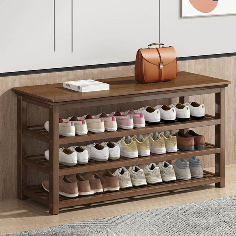 Mid-Century Modern Bench 11.42 Inch Wide Seating Bench with Shoes Storage 39.4"L x 11.4"W x 20.5"H Clearhalo 'Benches' 'Chairs & Seating' 'furn' 'furn_benches' 'Furniture' 'Living Room Furniture' 6370434